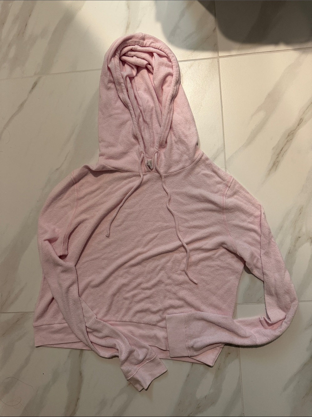 ALO Yoga Soft Pale Pink Drawstring Hoodie